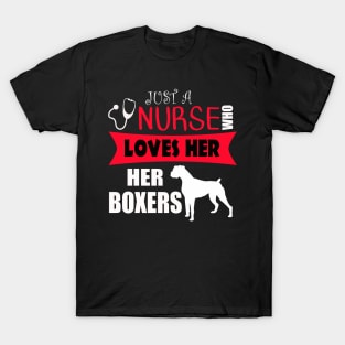 Nurse Who Loves Her Boxer Dogs T-Shirt